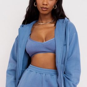 Storm Azure Zip Through Hoodie - Image 5