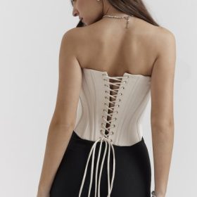 Genevieve Vintage Cream Lace Back Corset