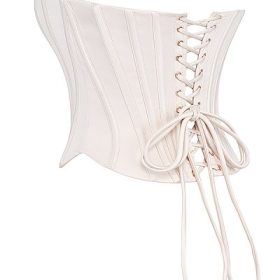 Genevieve Vintage Cream Lace Back Corset - Image 3