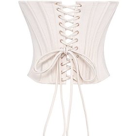 Genevieve Vintage Cream Lace Back Corset - Image 4
