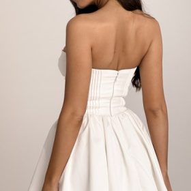 Katherine White Strapless Corset Mini Dress - Image 14