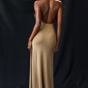 Selia Gold Knit Maxi Dress - Image 18