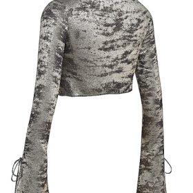 Giulia Pewter Shimmer Velvet Satin Top - Image 3