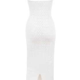 Myla White Knit Maxi Dress - Image 4
