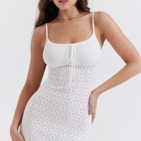 Myla White Knit Maxi Dress - Image 12