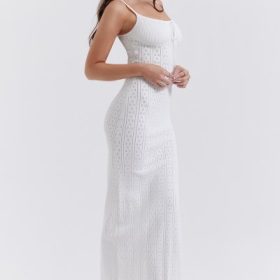 Myla White Knit Maxi Dress - Image 13