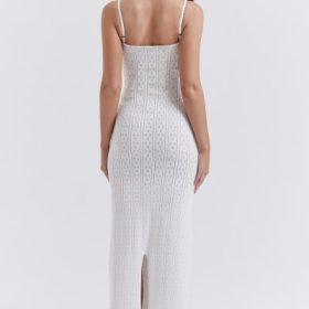 Myla White Knit Maxi Dress - Image 14