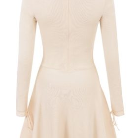 Caprice Cream Dainty Knit Mini Dress - Image 4