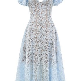 Austen Bluebell Floral Lace Midi Dress - Image 2