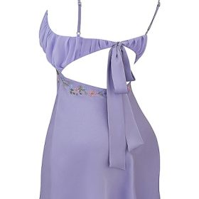 Christa Embroidered Lavender Mini Dress - Image 3