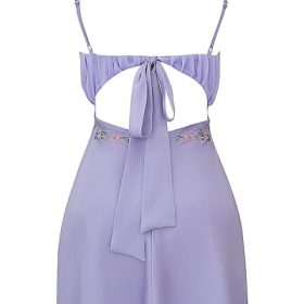Christa Embroidered Lavender Mini Dress - Image 4