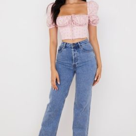 Arianna Pink Floral Puff Sleeve Corset - Image 10