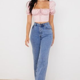 Arianna Pink Floral Puff Sleeve Corset - Image 11