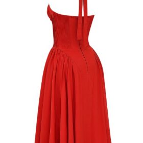 Adabella Italian Tomato Cotton Halter Sundress - Image 3