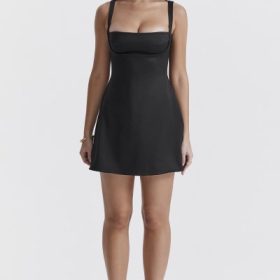 Kara Black Mini Dress - Image 7