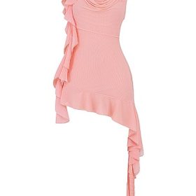 Charla Soft Apricot Ruffle Mini Dress - Image 2