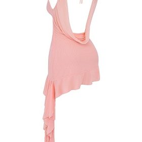 Charla Soft Apricot Ruffle Mini Dress - Image 3