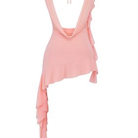 Charla Soft Apricot Ruffle Mini Dress - Image 4