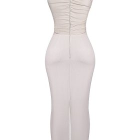 Laria Ecru Vegan Leather Maxi Dress - Image 4
