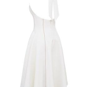 Loulou Ivory Halter Neck Midi Dress - Image 3