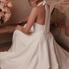 Loulou Ivory Halter Neck Midi Dress - Image 6