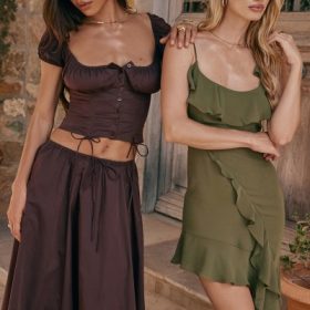Marcia Olive Ruffle Mini Dress - Image 18