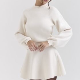 Cressida Cream Wool Cashmere Heavy Knit Sweater - Image 5