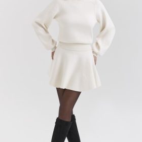 Cressida Cream Wool Cashmere Heavy Knit Sweater - Image 8