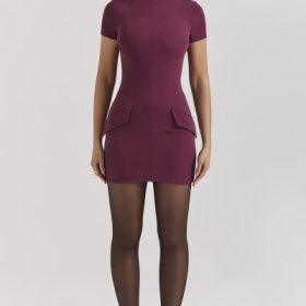Alia Mulberry Mini Dress - Image 7