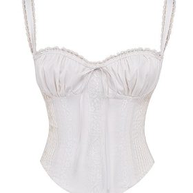 Gini White Lace Back Corset - Image 2