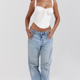 Gini White Lace Back Corset - Image 8