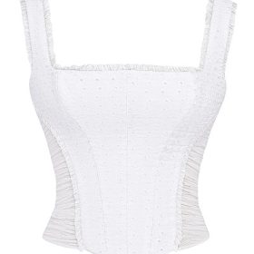 Catalina White Broderie Anglais Corset - Image 2