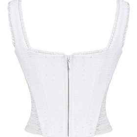 Catalina White Broderie Anglais Corset - Image 4