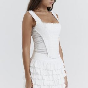 Catalina White Broderie Anglais Corset - Image 11