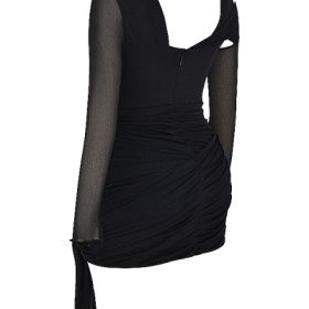 Santa Black Glitter Cutout Mini Dress - Image 3