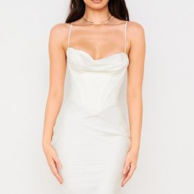 Myrna Ivory Corset Slip Dress - Image 5