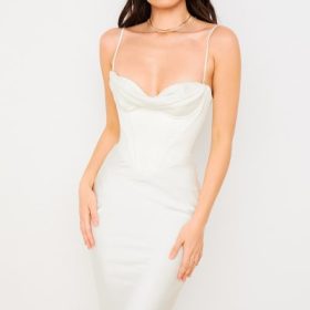Myrna Ivory Corset Slip Dress - Image 9