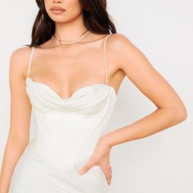 Myrna Ivory Corset Slip Dress - Image 12