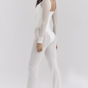 Avalon White Mesh High Waist Trousers - Image 10