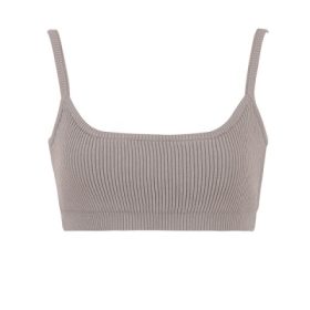 Mischa Taupe Ribbed Knit Bralette - Image 2