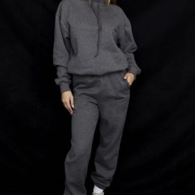 Sky Dark Grey Fleece Back Jogging Trousers - Image 6