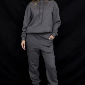 Sky Dark Grey Fleece Back Jogging Trousers - Image 8