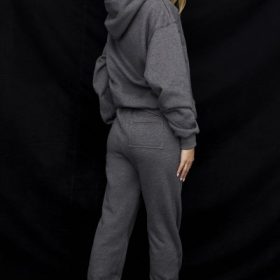 Sky Dark Grey Fleece Back Jogging Trousers - Image 9