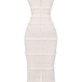 Solana Ivory Sequin Pleat Maxi Dress - Image 4