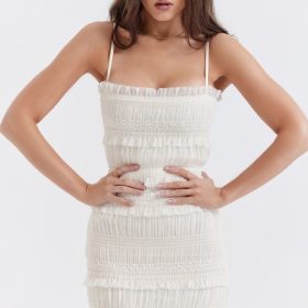 Solana Ivory Sequin Pleat Maxi Dress - Image 9