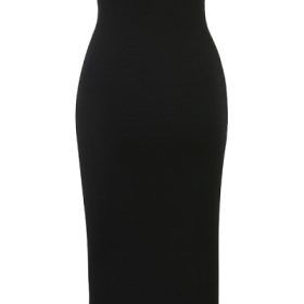 Magdalena Black Strapless Knit Midi Dress - Image 4