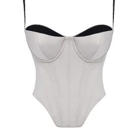Luette Beige Satin Underwired Corset - Image 2