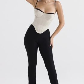 Luette Beige Satin Underwired Corset - Image 7