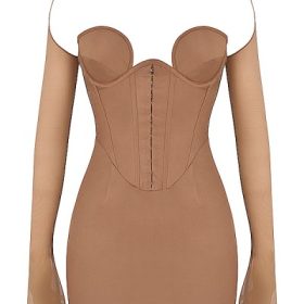 Mayara Mocha Structured Corset Mini Dress - Image 2