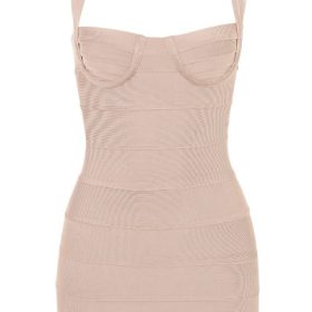 Maliha Latte Bandage Mini Dress - Image 2